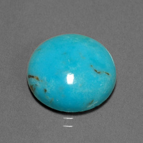 6.89캐럿 천연 블루 그린 터키석, 라운드 컷, 14.04 mm, 불투명체