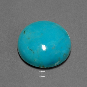 7.02캐럿 천연 블루 그린 터키석, 라운드 컷, 14.03 mm, 불투명체