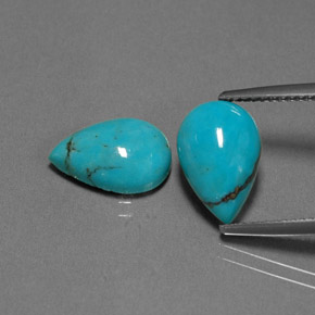 캐럿 천연 블루 그린 터키석 보석, 배 모양, 11.9×8 mm, 불투명체