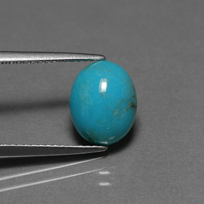 2.08캐럿 천연 블루 그린 터키석, 타원형 컷, 10.2×8.1 mm, 불투명체