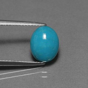 2.20캐럿 천연 블루 그린 터키석, 타원형 컷, 9.9×8 mm, 불투명체