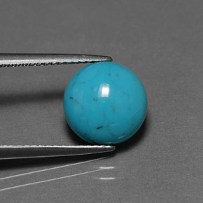 2.33캐럿 천연 블루 그린 터키석, 라운드 컷, 10.00 mm, 불투명체