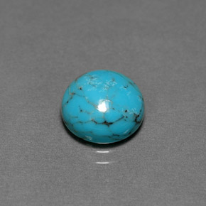 2.58캐럿 천연 블루 터키석, 라운드 컷, 9.88 mm, 불투명체
