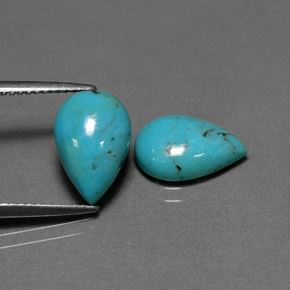 캐럿 천연 블루 그린 터키석 보석, 배 모양, 12×8.1 mm, 불투명체