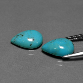 캐럿 천연 블루 그린 터키석 보석, 배 모양, 12×8.1 mm, 불투명체