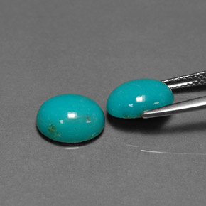 캐럿 천연 블루 그린 터키석 보석, 타원형 컷, 10.1×8.1 mm, 불투명체