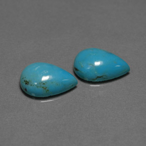 캐럿 천연 블루 터키석 보석, 배 모양, 12×8.1 mm, 불투명체