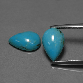 캐럿 천연 블루 터키석 보석, 배 모양, 12×8.1 mm, 불투명체