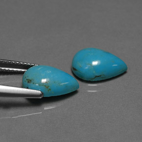 캐럿 천연 블루 터키석 보석, 배 모양, 12×8.1 mm, 불투명체
