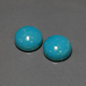 캐럿 천연 블루 그린 터키석 보석, 라운드 컷, 9.97 mm, 불투명체