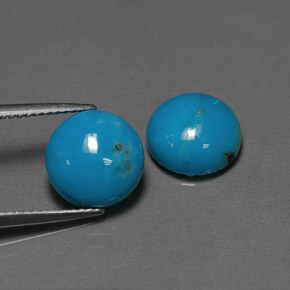 캐럿 천연 블루 그린 터키석 보석, 라운드 컷, 10.05 mm, 불투명체