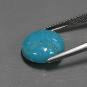 6.36캐럿 천연 블루 터키석, 라운드 컷, 14.02 mm, 불투명체