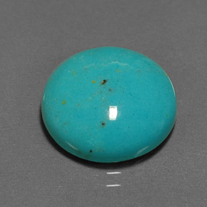 5.77캐럿 천연 블루 그린 터키석, 라운드 컷, 14.03 mm, 불투명체