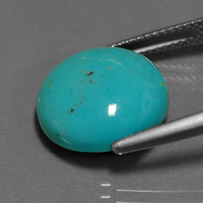 5.77캐럿 천연 블루 그린 터키석, 라운드 컷, 14.03 mm, 불투명체