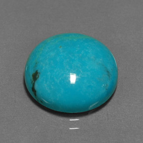 6.18캐럿 천연 블루 터키석, 라운드 컷, 14.02 mm, 불투명체