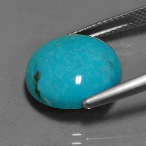 6.18캐럿 천연 블루 터키석, 라운드 컷, 14.02 mm, 불투명체