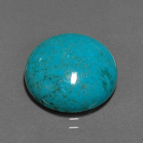 6.25캐럿 천연 블루 터키석, 라운드 컷, 14.00 mm, 불투명체