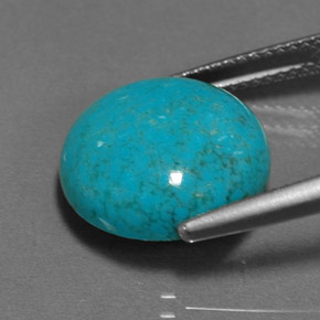 6.25캐럿 천연 블루 터키석, 라운드 컷, 14.00 mm, 불투명체