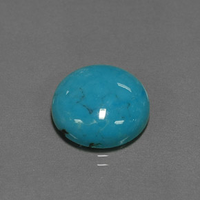 6.47캐럿 천연 블루 터키석, 라운드 컷, 14.02 mm, 불투명체