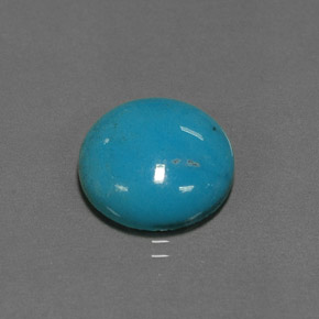 6.66캐럿 천연 블루 터키석, 라운드 컷, 14.02 mm, 불투명체