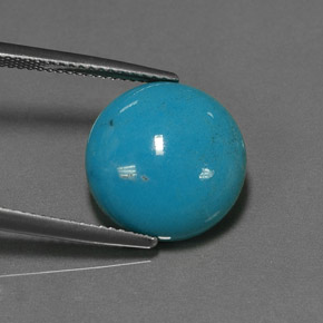 6.66캐럿 천연 블루 터키석, 라운드 컷, 14.02 mm, 불투명체
