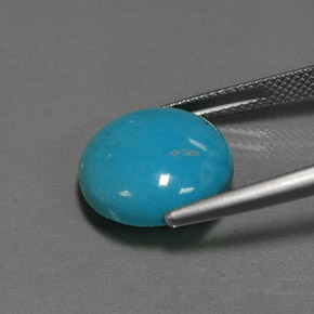 6.66캐럿 천연 블루 터키석, 라운드 컷, 14.02 mm, 불투명체
