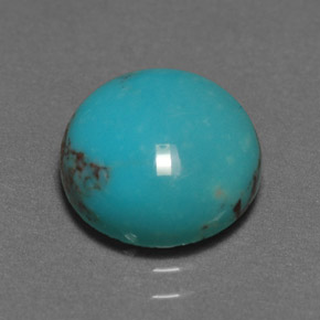 3.02캐럿 천연 블루 그린 터키석, 라운드 컷, 9.92 mm, 불투명체