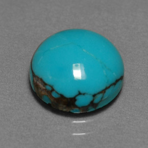 3.06캐럿 천연 블루 터키석, 라운드 컷, 9.98 mm, 불투명체