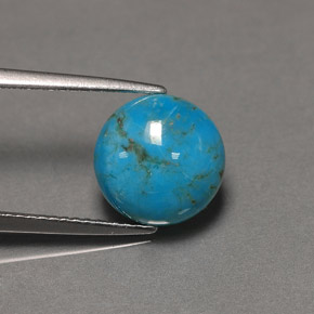 2.96캐럿 천연 블루 터키석, 라운드 컷, 10.04 mm, 불투명체