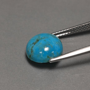 2.96캐럿 천연 블루 터키석, 라운드 컷, 10.04 mm, 불투명체