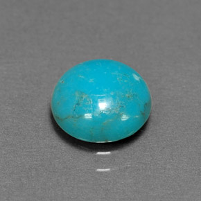 1.30캐럿 천연 녹청색 터키석, 라운드 컷, 7.86 mm, 불투명체