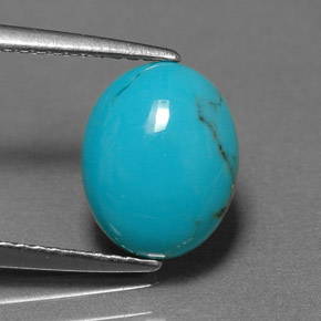 1.55캐럿 천연 블루 터키석, 타원형 컷, 10.1×8.1 mm, 불투명체