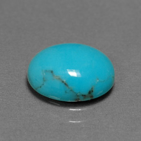 1.55캐럿 천연 블루 터키석, 타원형 컷, 10.1×8.1 mm, 불투명체