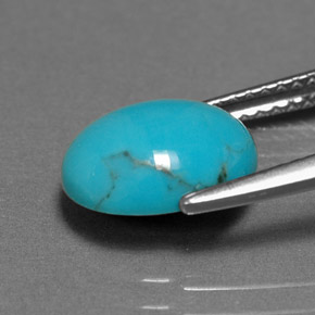 1.55캐럿 천연 블루 터키석, 타원형 컷, 10.1×8.1 mm, 불투명체
