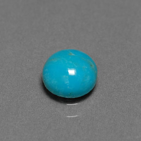 0.72캐럿 천연 블루 터키석, 라운드 컷, 6.06 mm, 불투명체
