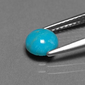 0.72캐럿 천연 블루 터키석, 라운드 컷, 6.06 mm, 불투명체