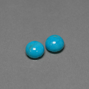 캐럿 천연 블루 터키석 보석, 라운드 컷, 6.03 mm, 불투명체