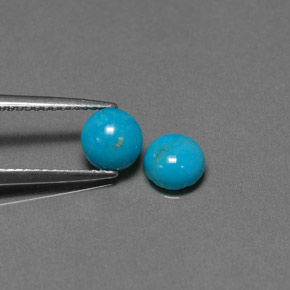 캐럿 천연 블루 터키석 보석, 라운드 컷, 6.03 mm, 불투명체