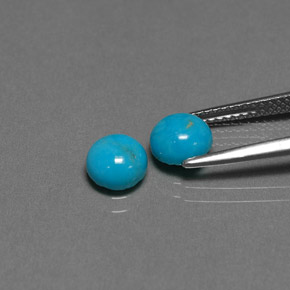 캐럿 천연 블루 터키석 보석, 라운드 컷, 6.03 mm, 불투명체