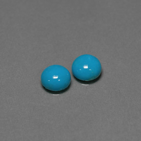 캐럿 천연 블루 터키석 보석, 라운드 컷, 6.05 mm, 불투명체