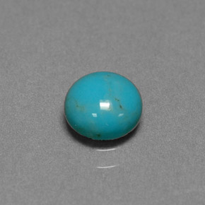 0.66캐럿 천연 블루 터키석, 라운드 컷, 6.01 mm, 불투명체
