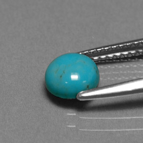 0.66캐럿 천연 블루 터키석, 라운드 컷, 6.01 mm, 불투명체