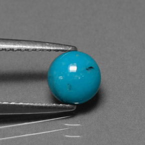 0.78캐럿 천연 파란색 터키 옥, 라운드 컷, 불투명체