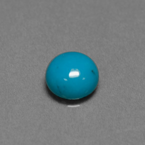 0.81캐럿 천연 블루 터키석, 라운드 컷, 6.05 mm, 불투명체