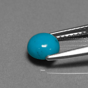 0.81캐럿 천연 블루 터키석, 라운드 컷, 6.05 mm, 불투명체
