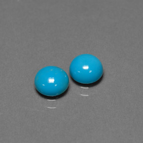 캐럿 천연 블루 터키석 보석, 라운드 컷, 6.05 mm, 불투명체