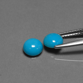 캐럿 천연 블루 터키석 보석, 라운드 컷, 6.05 mm, 불투명체