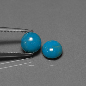 캐럿 천연 파란색 터키 옥 보석, 라운드 컷, 불투명체