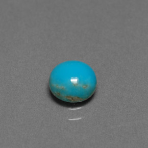 0.79캐럿 천연 블루 터키석, 라운드 컷, 6.13 mm, 불투명체