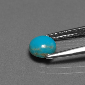 0.79캐럿 천연 블루 터키석, 라운드 컷, 6.13 mm, 불투명체